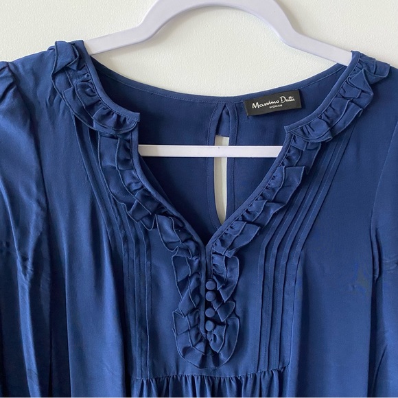 100% silk navy dress with pockets - Picture 4 of 9